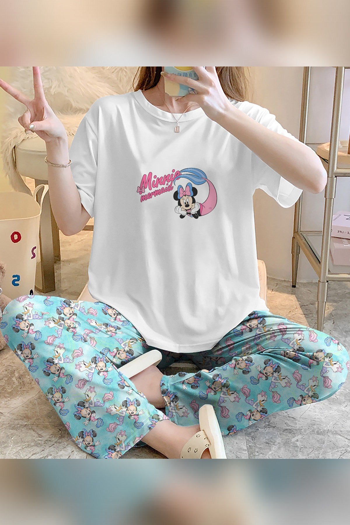Zezecim Mermaid Süpersoft Kısa Kollu Pijama Takımı