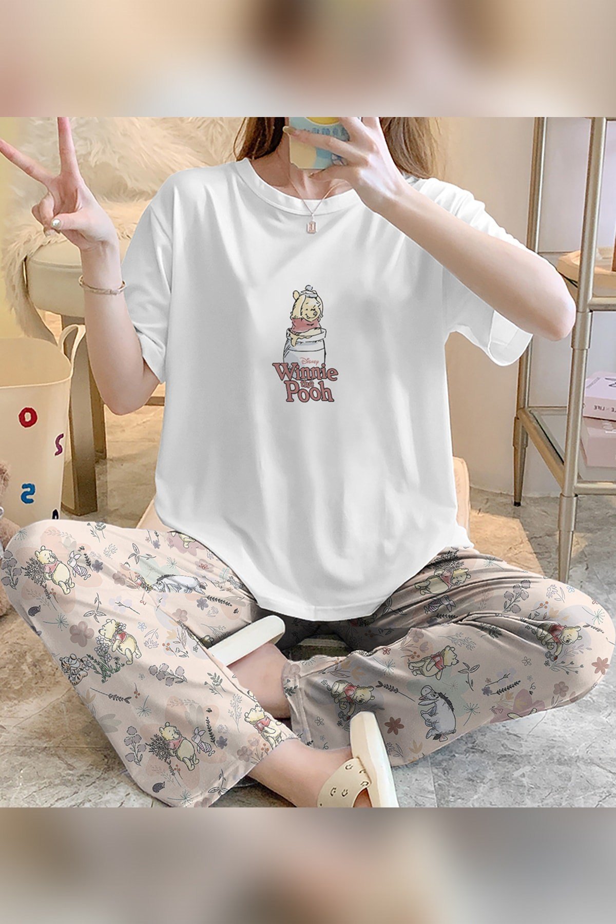 Zezecim Winnie The Pooh Kısa Kollu Pijama Takımı