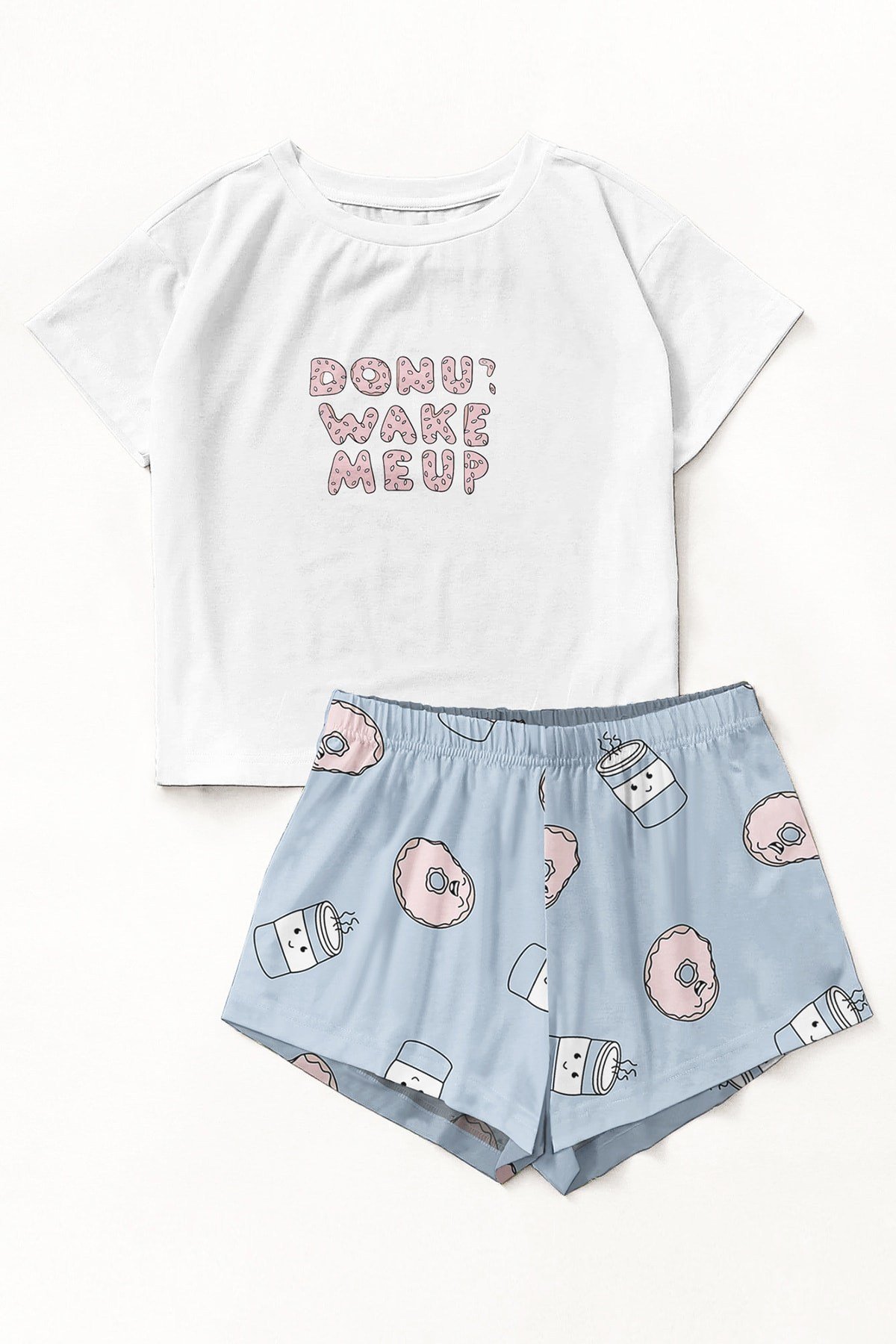 Zezex Blue Donuts Süpersoft Şort Takımı