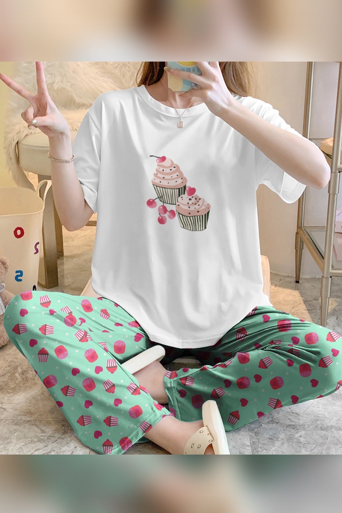 Zezeyle Cupcake Kısa Kollu Pijama Takımı 2152