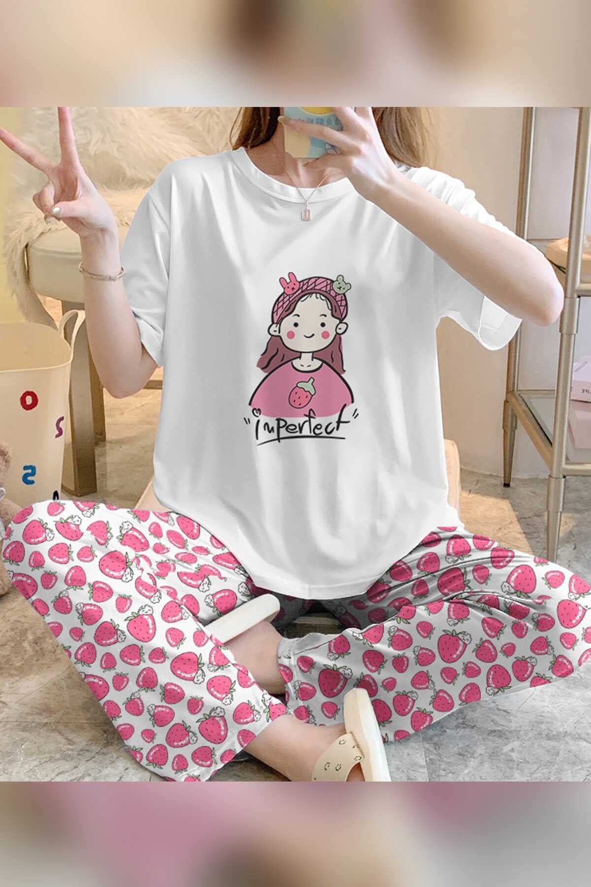 Zezeyle Strawberry Kısa Kollu Pijama Takımı 2231