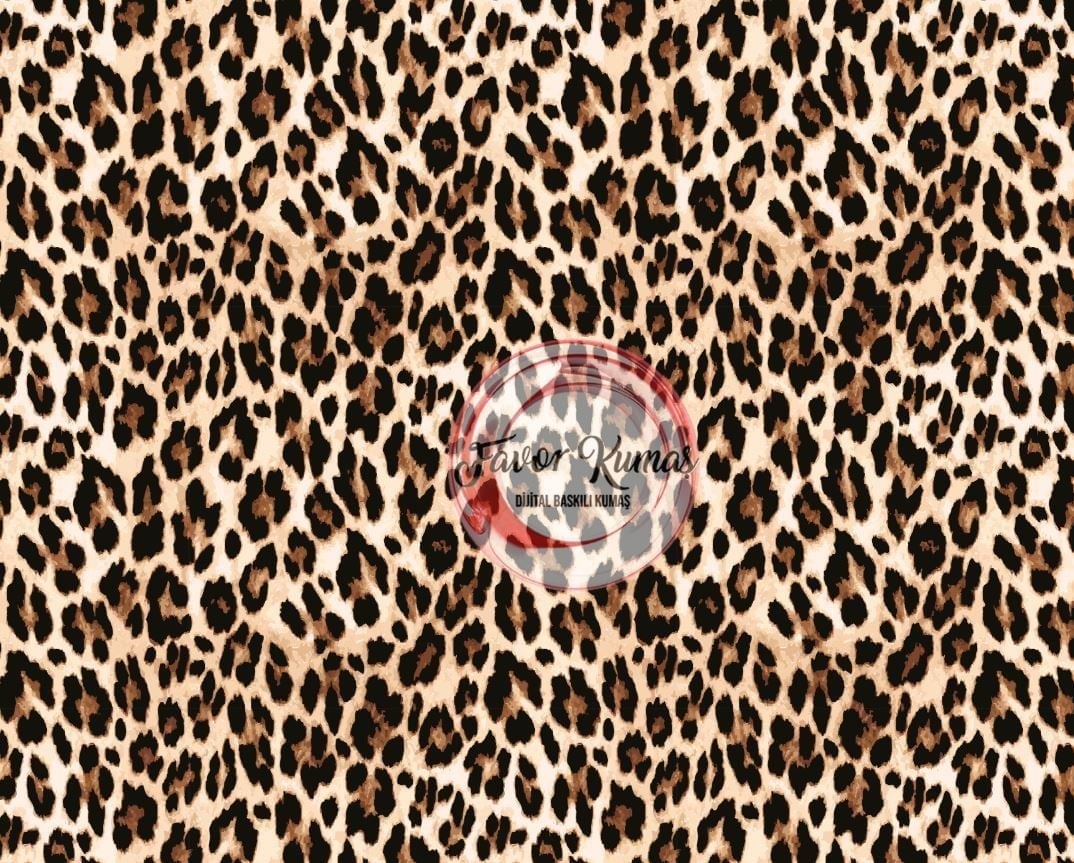 Açık Zeminli Leopar Desenli Kumaş