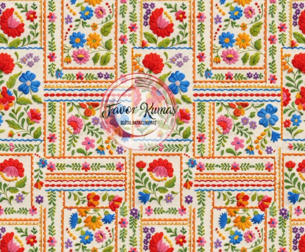 Anadolu Patchwork Desenli Kumaş
