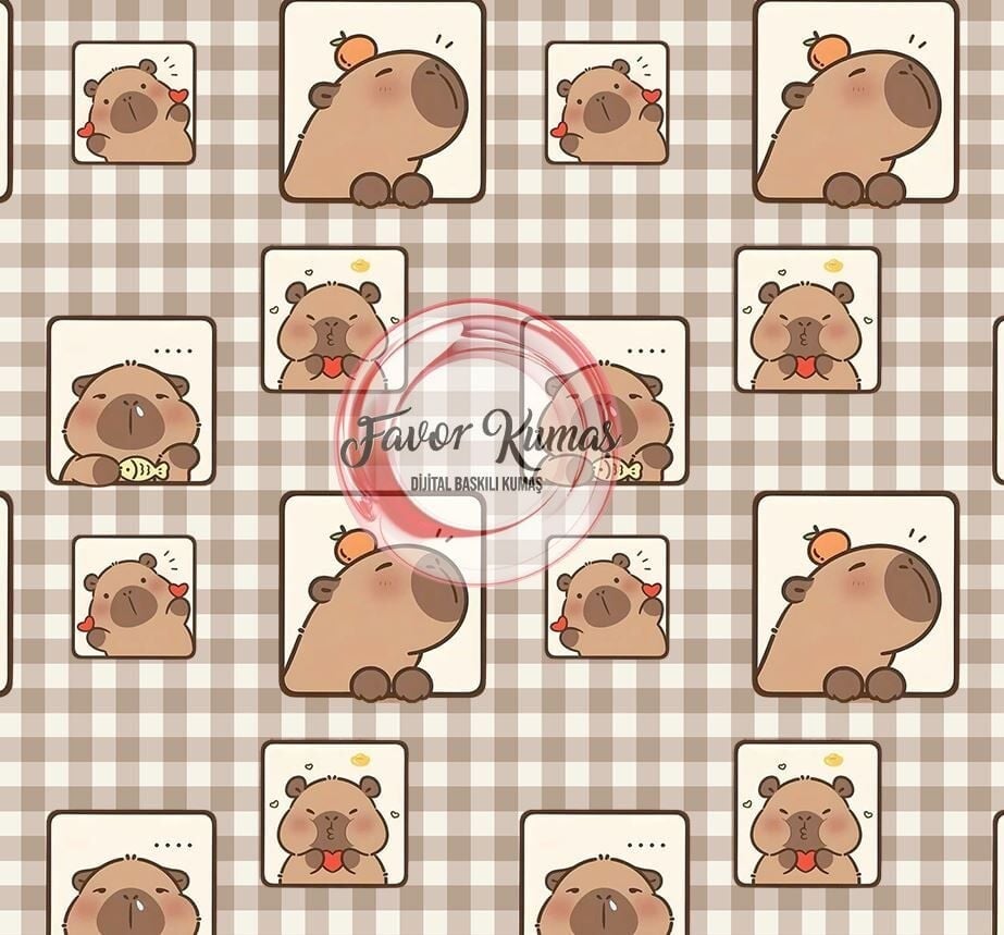Capybara Desenli Kumaş 3