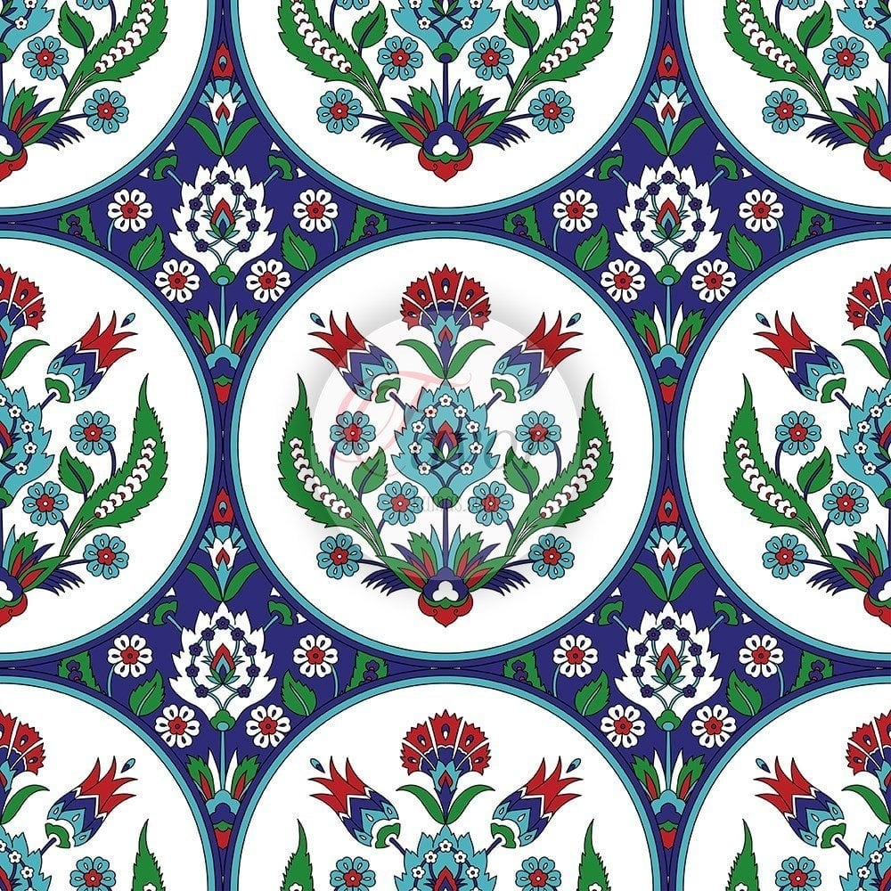 Çini Desenli Döşemelik Kumaş 2