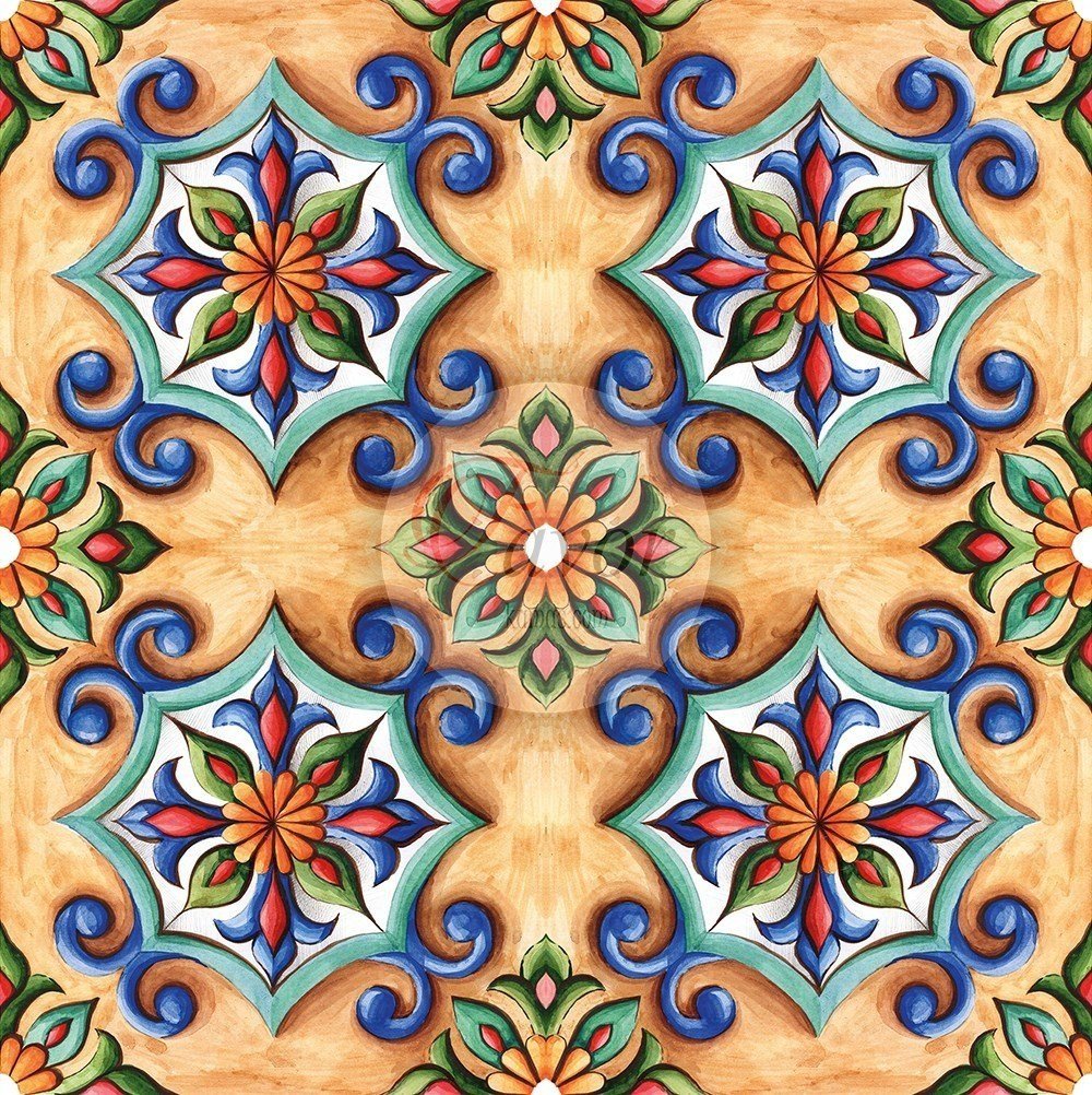 Geometrik Seramik Desenli Kumaş
