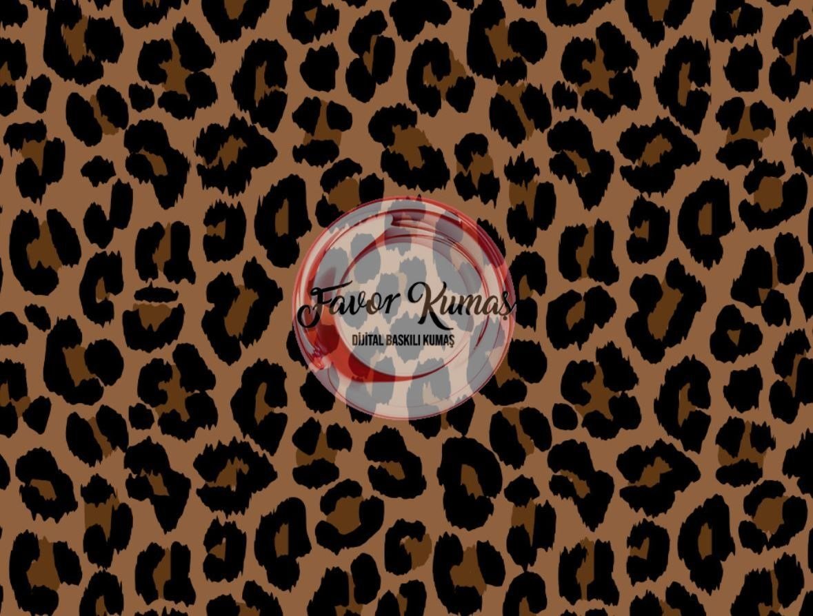 Kahverengi Leopar Desenli Kumaş