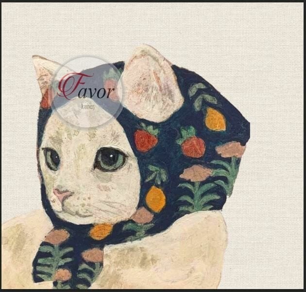 Masum Kedi Desenli Kumaş 2
