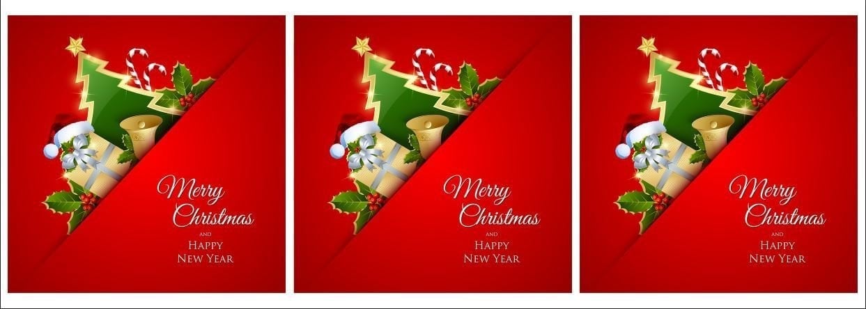 Merry Christmas Yazılı Kırlent Kumaşı 2