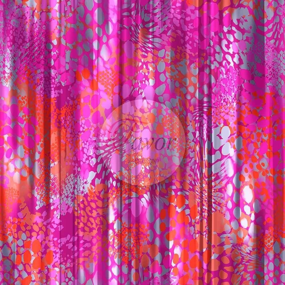 Neon Pembe Desenli Kumaş