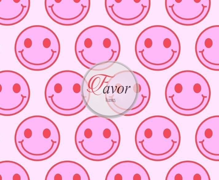 Pembe Smile Desenli Kumaş