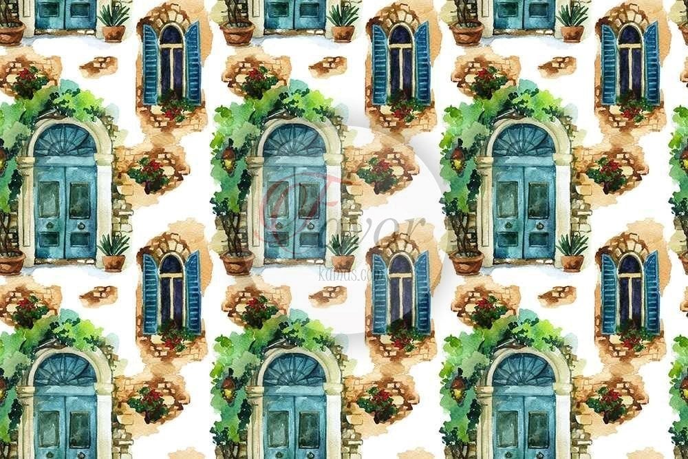 Pencere Desenli Kumaş