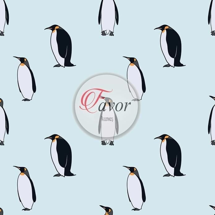 Penguen Desenli kumaş