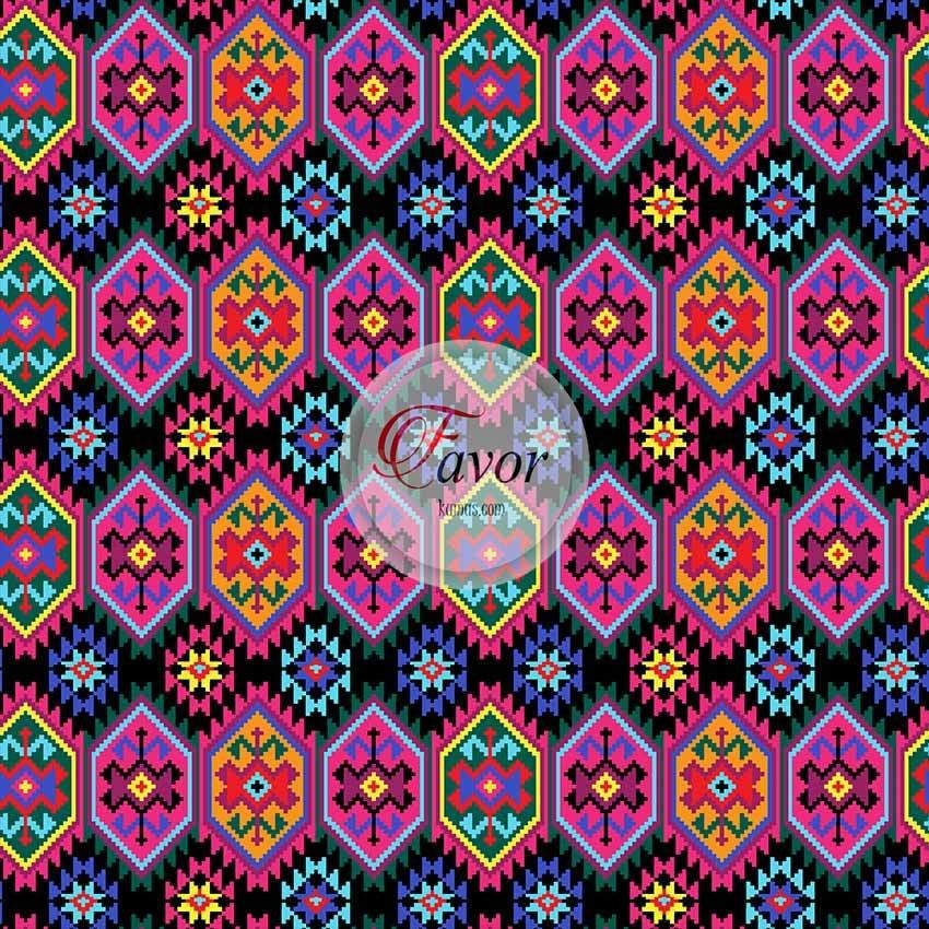 Renkli Kilim Desenli Kumaş