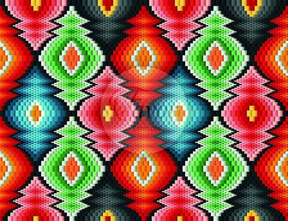 Renkli Soyut Geometrik Desenli Kumaş