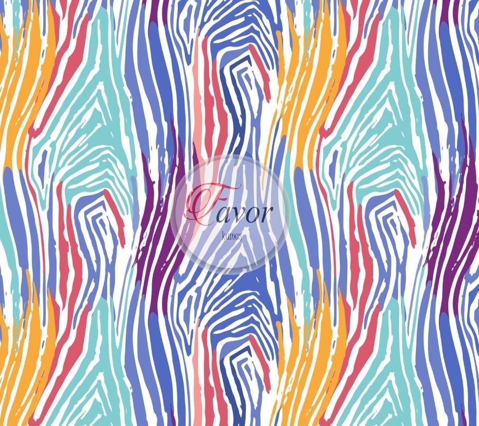 Renkli Zebra Desenli Kumaş