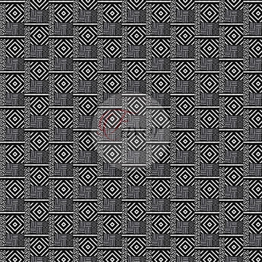Siyah Beyaz Geometrik Desenli Kumaş