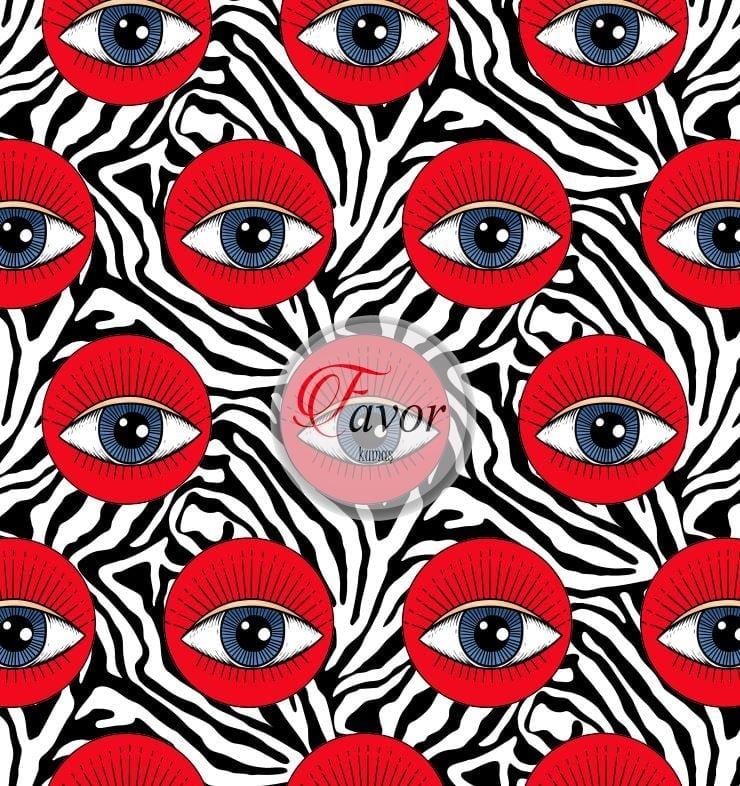 Zebra ve Göz Desenli Kumaş