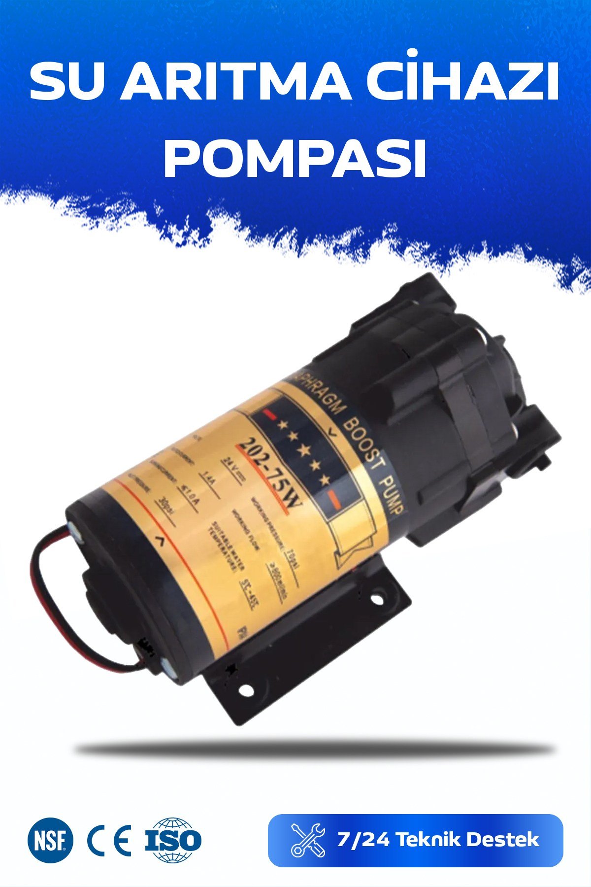 75 Gpd 24 Volt Yüksek Kapatsiteli Su Arıtma Cihazı Pompası