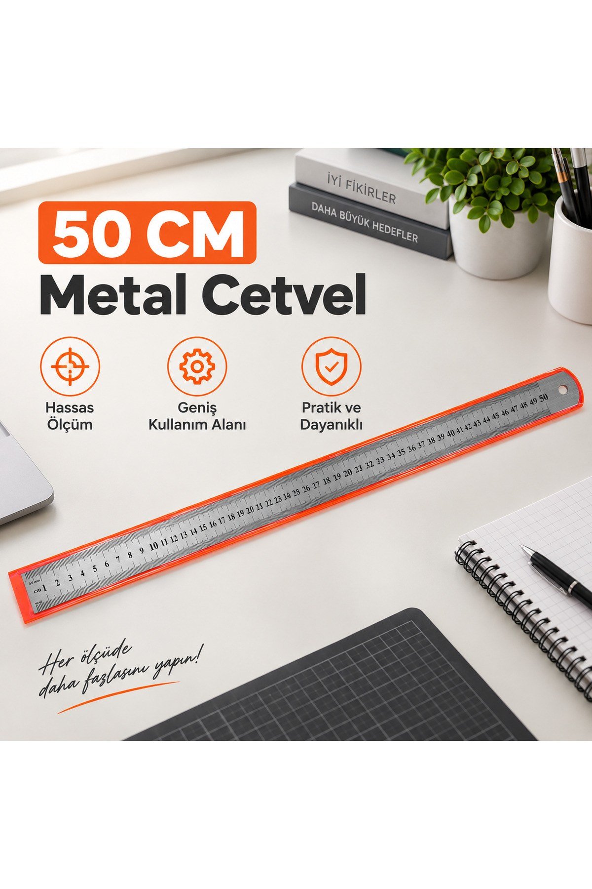 Metal Cetvel 50 cm