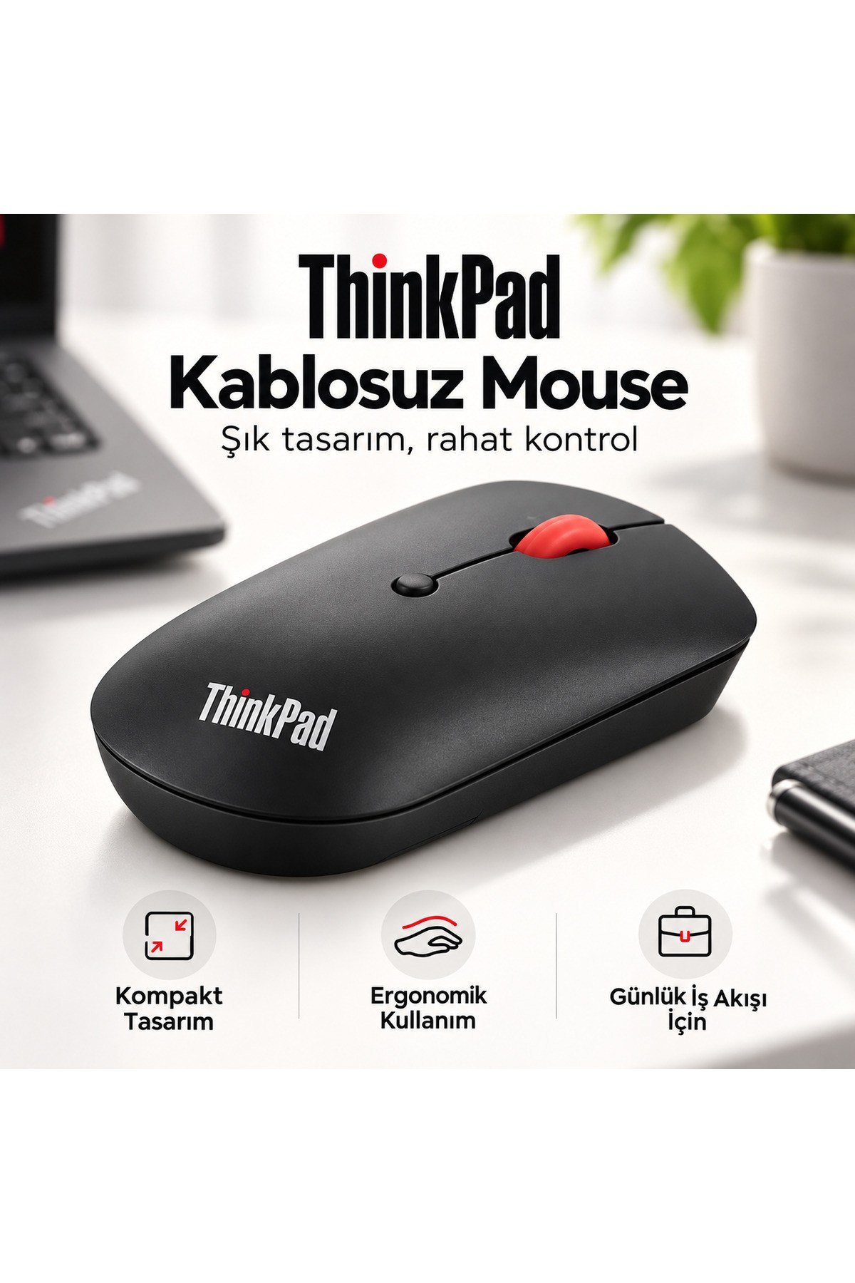 ThinkPad USB-C Wireless Compact Mouse 4Y51D20848 Kablosuz Mouse