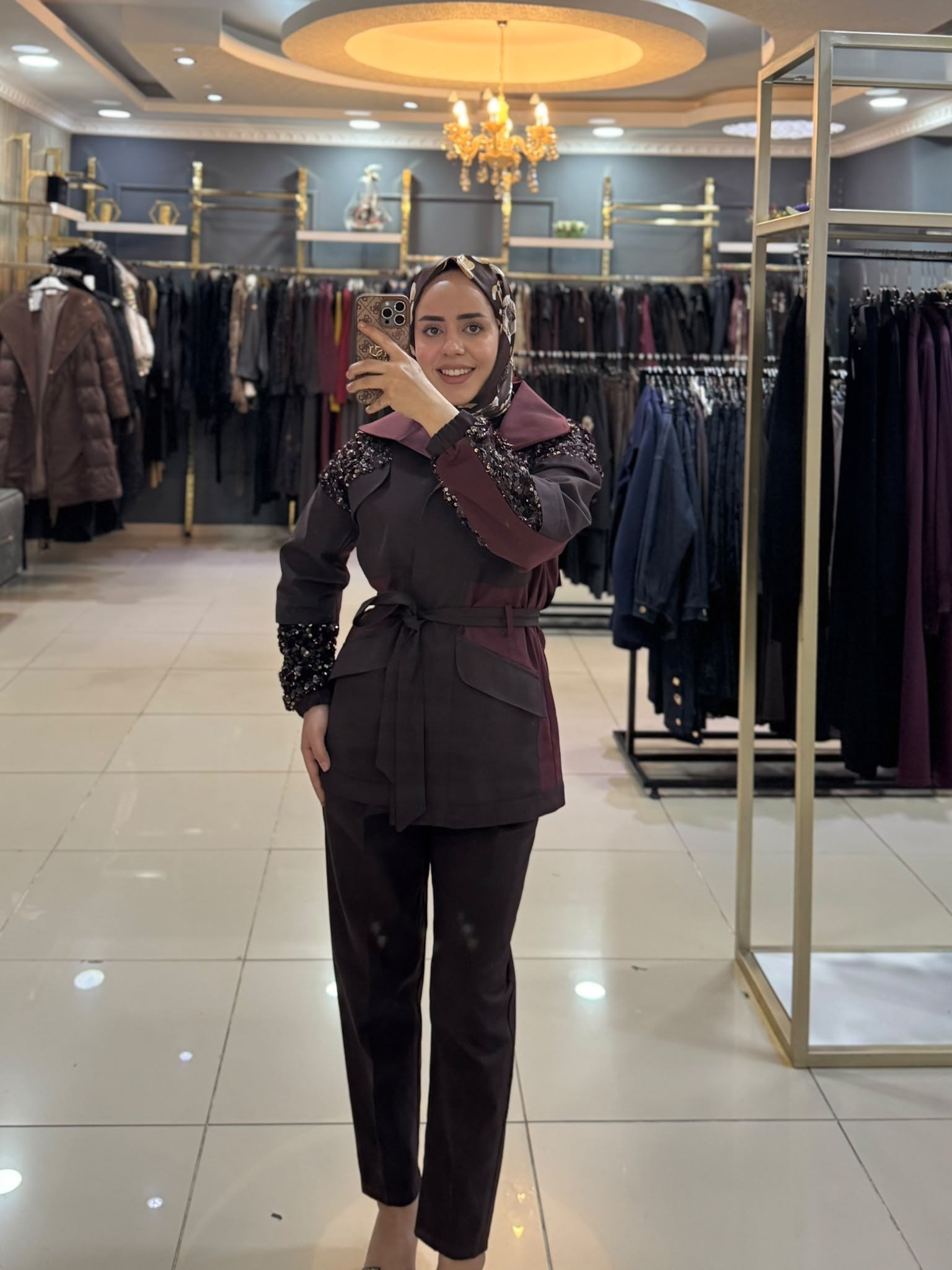 Butik Arya Parça Detaylı İkili Takım (Mürdüm)
