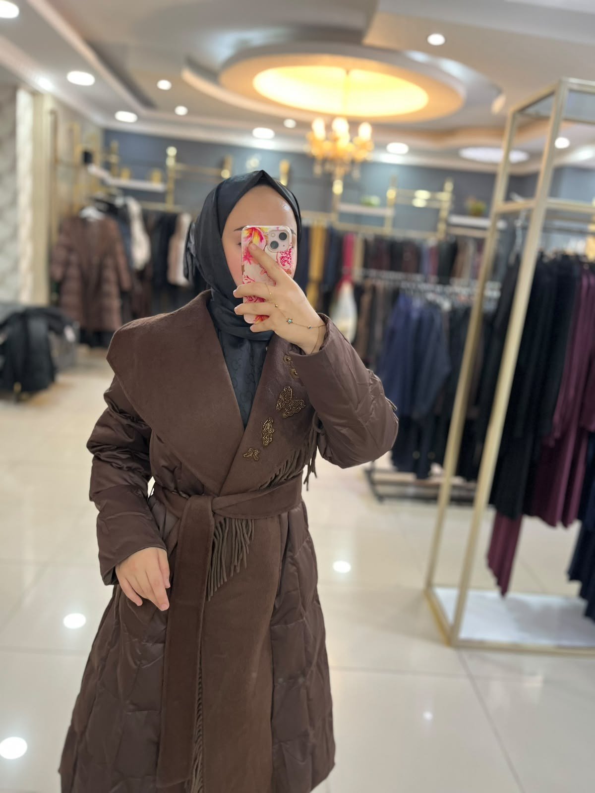 Kemerli Kapitone Şişme Kaban
