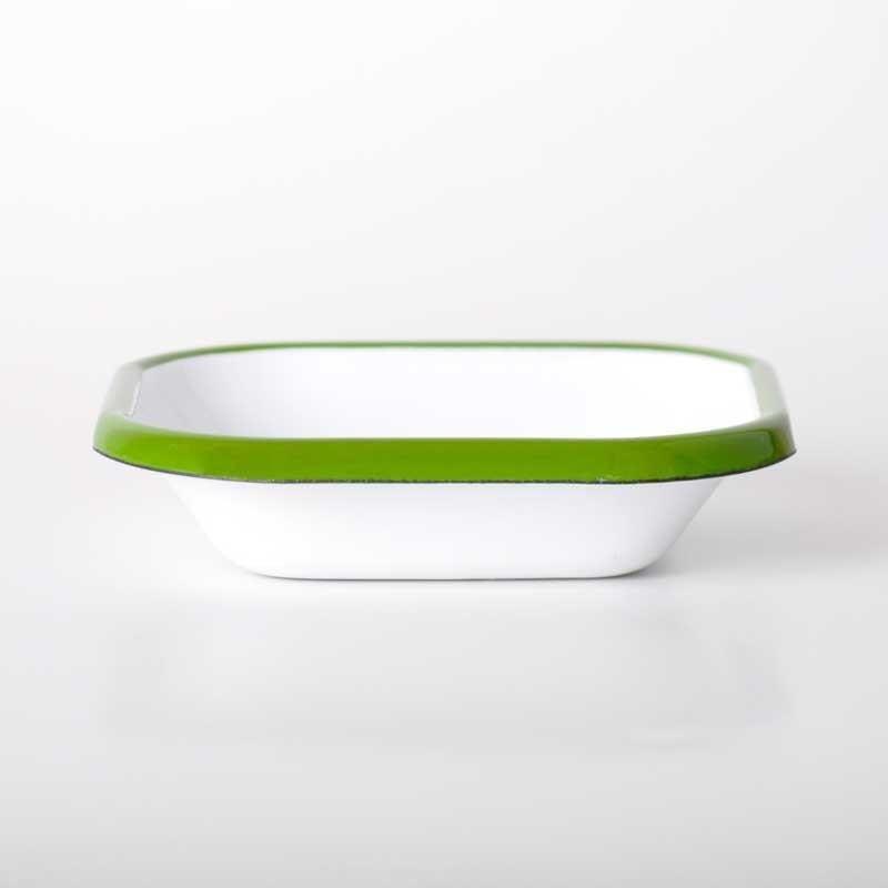 Emaye Kare Mini Meze Tabağı Çimen Yeşili 11 cm