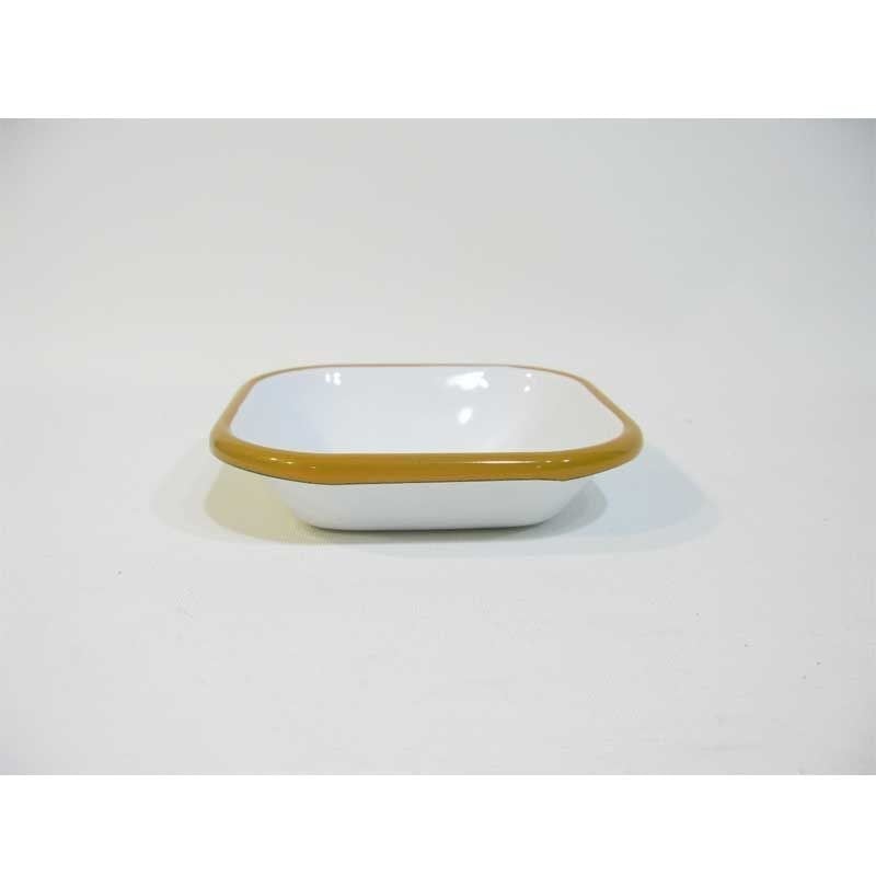 Emaye Kare Mini Meze Tabağı Sarı 11 cm