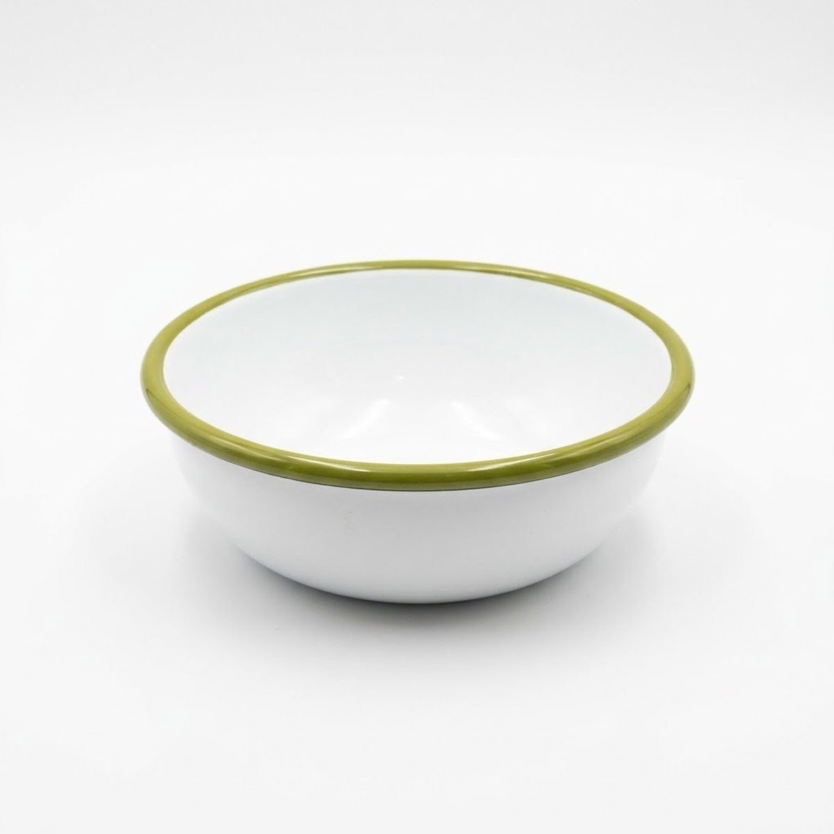 Emaye Kase 14 cm Beyaz Kordon Olive