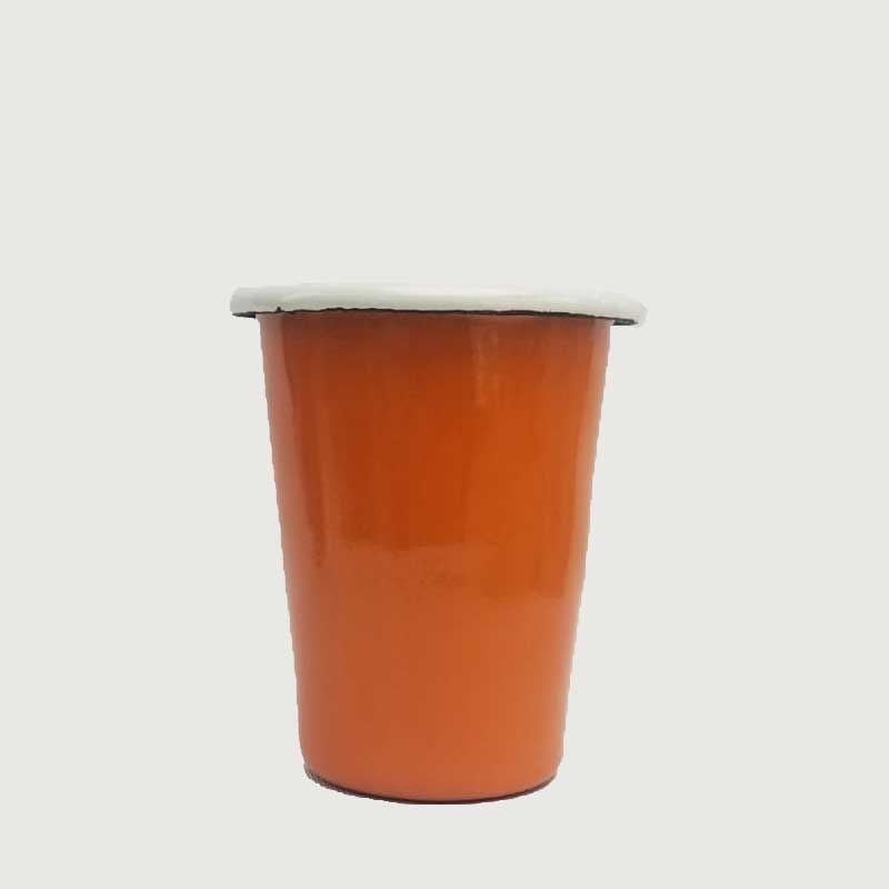 Emaye Konik Bardak Küçük Boy Turuncu