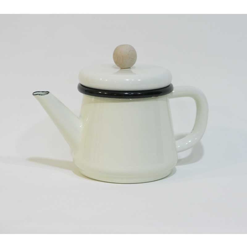 Emaye Konik Demlik Krem 500 cc