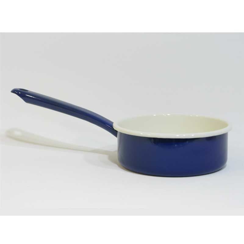 Emaye Metal Saplı Kaserol Lacivert 16 cm