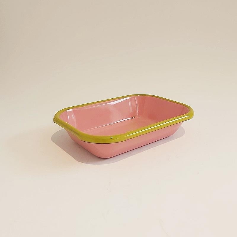 Emaye Meze Tabağı Gül Kurusu 17 x 12 cm