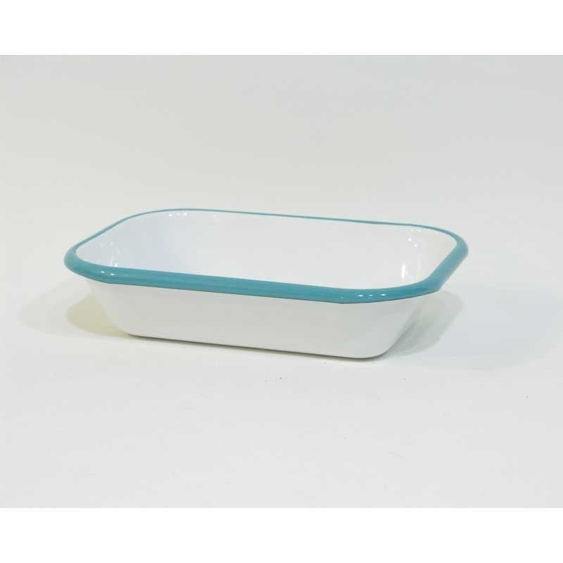 Emaye Meze Tabağı Turkuaz Bant 16 cm