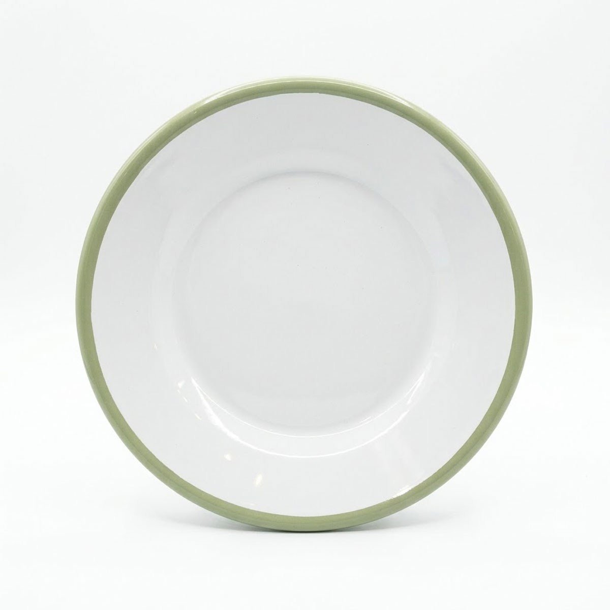Emaye Tabak 21 cm Beyaz Kordon Mint