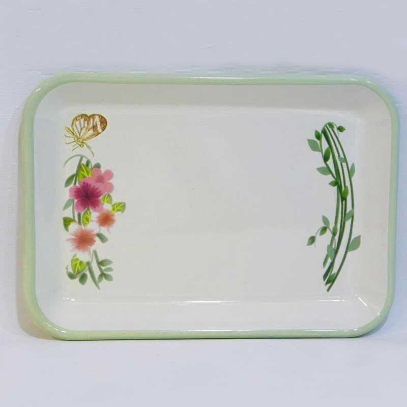 Latin Çiçeği Emaye Tepsi 26 x 18 cm