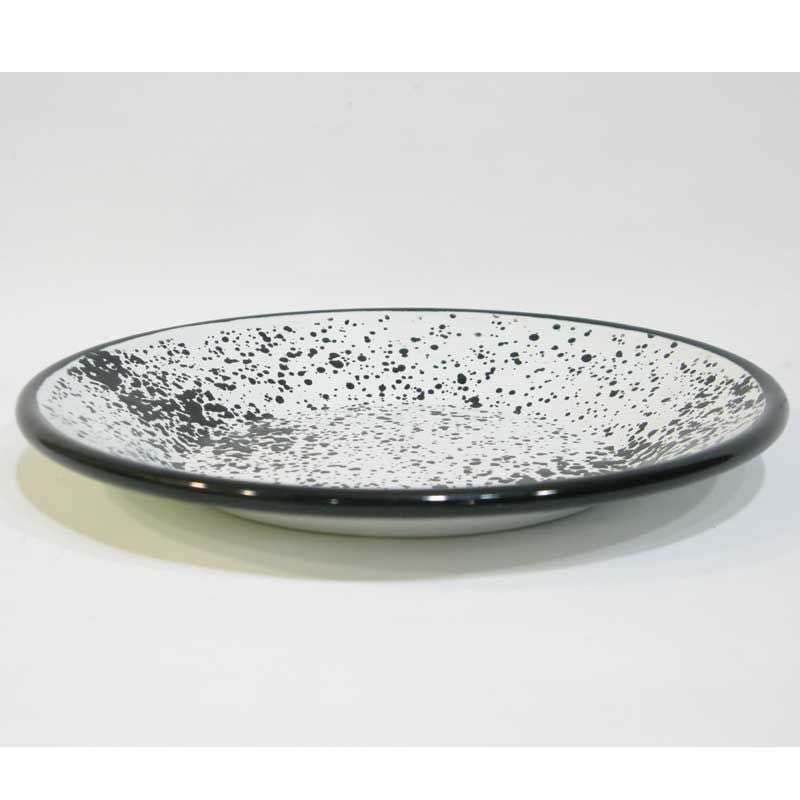Serpme Desen Pasta Tabağı 21 cm Siyah