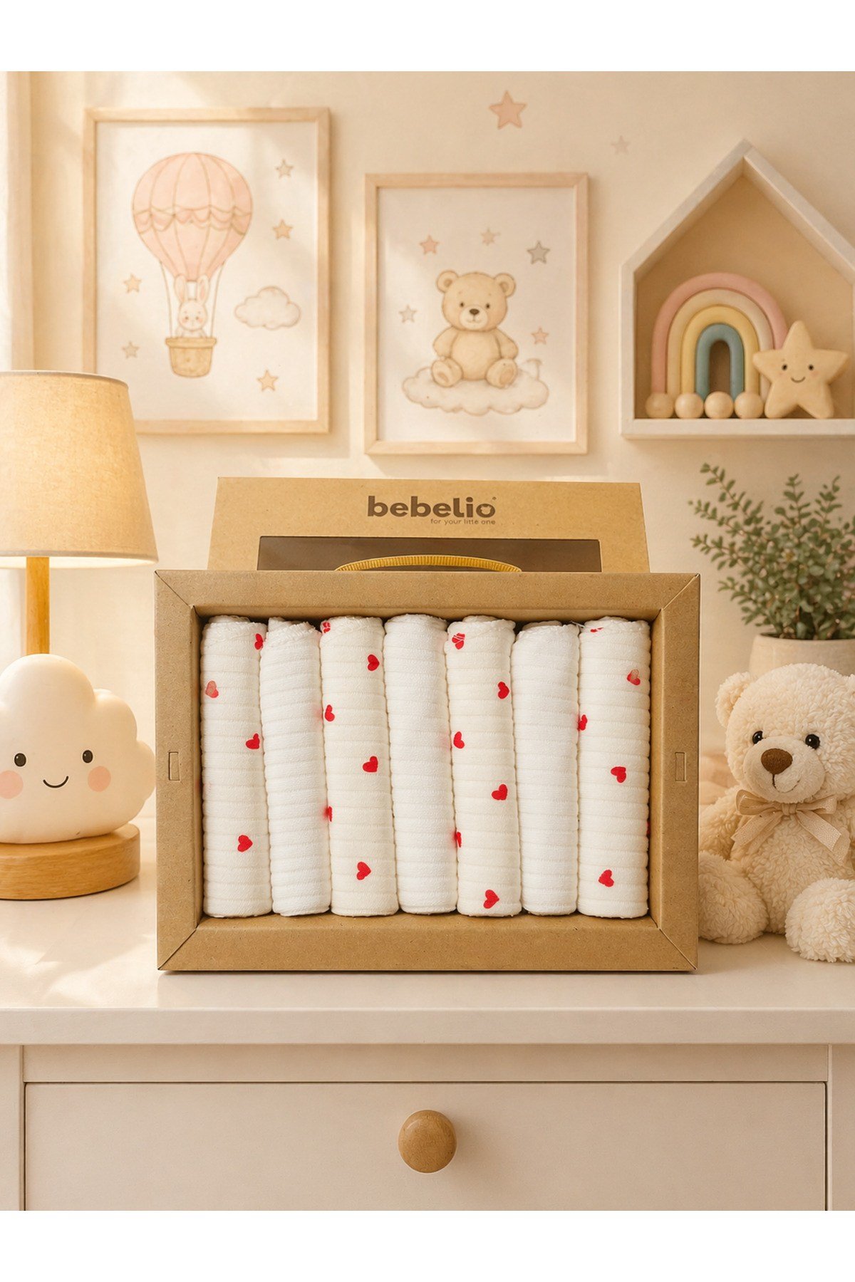 %100 Coton 7li Bebek Ağız Silme Mendili