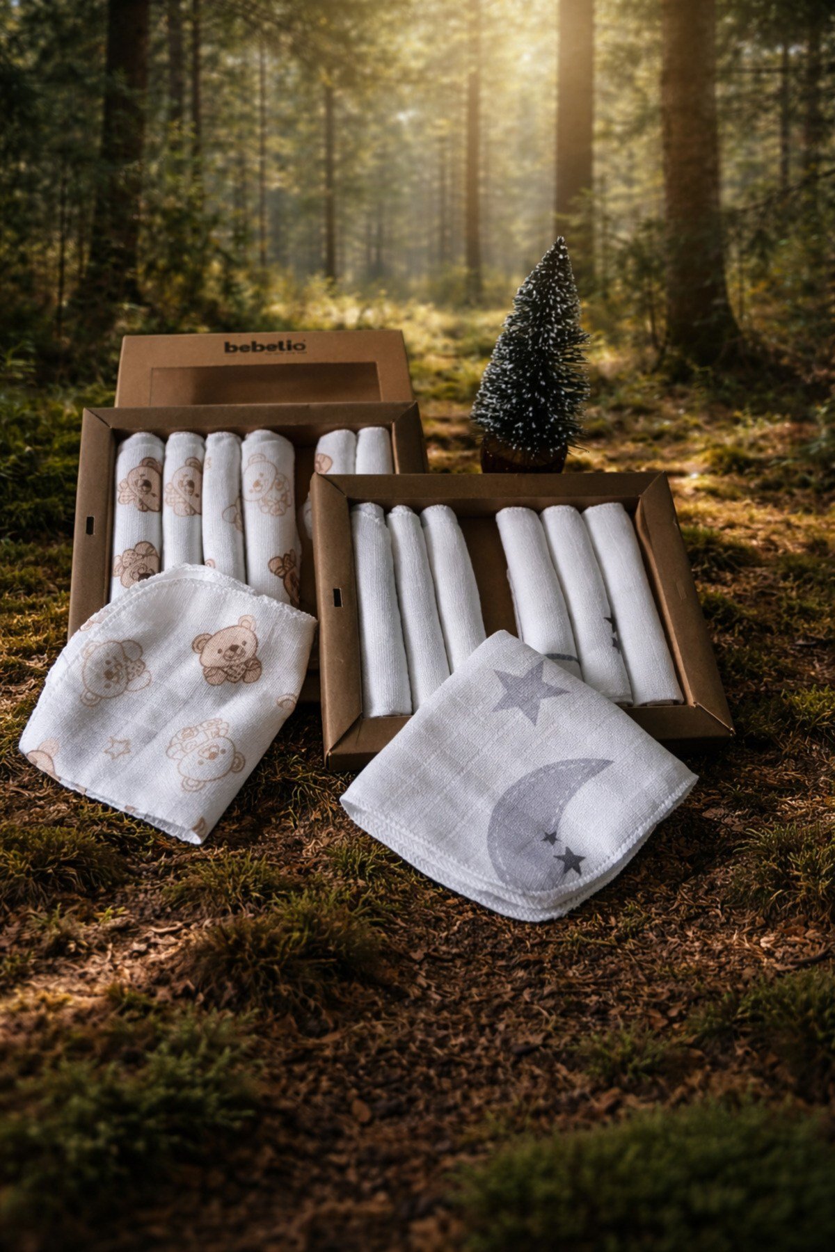 %100 müslin 7li Bebek Ağız Silme Mendili 2 li Paket