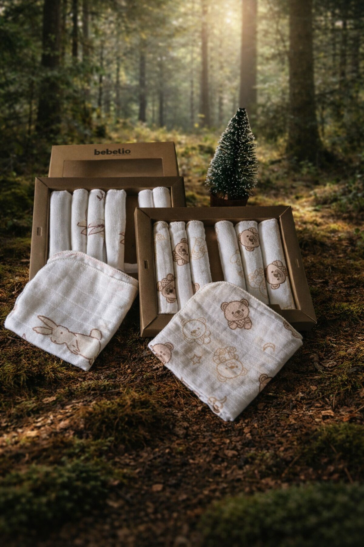 %100 müslin 7li Bebek Ağız Silme Mendili 2 li Paket