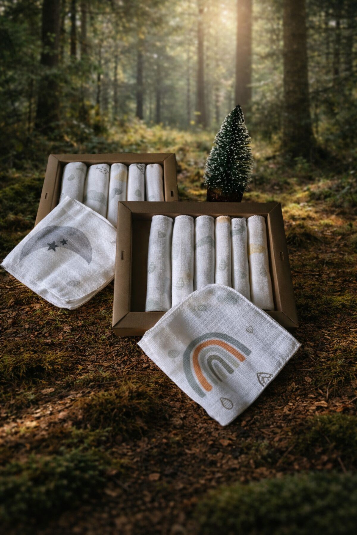 %100 müslin7li Bebek Ağız Silme Mendili 2 li Paket
