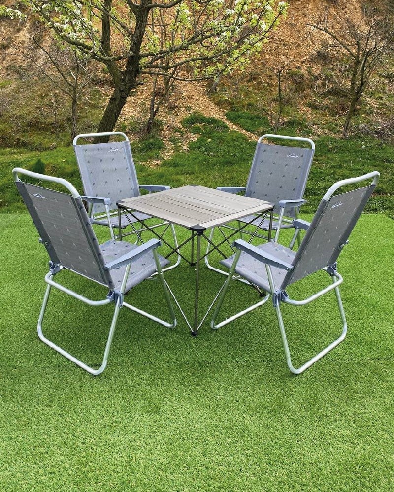 BÜYÜK MASA +4 PLAJ SANDALYE SET