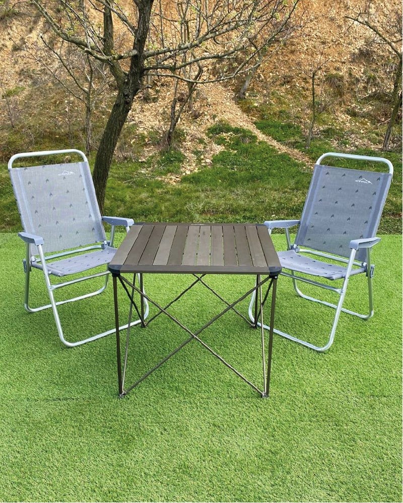 CAMPOUT BÜYÜK MASA +2 PLAJ SANDALYE SET