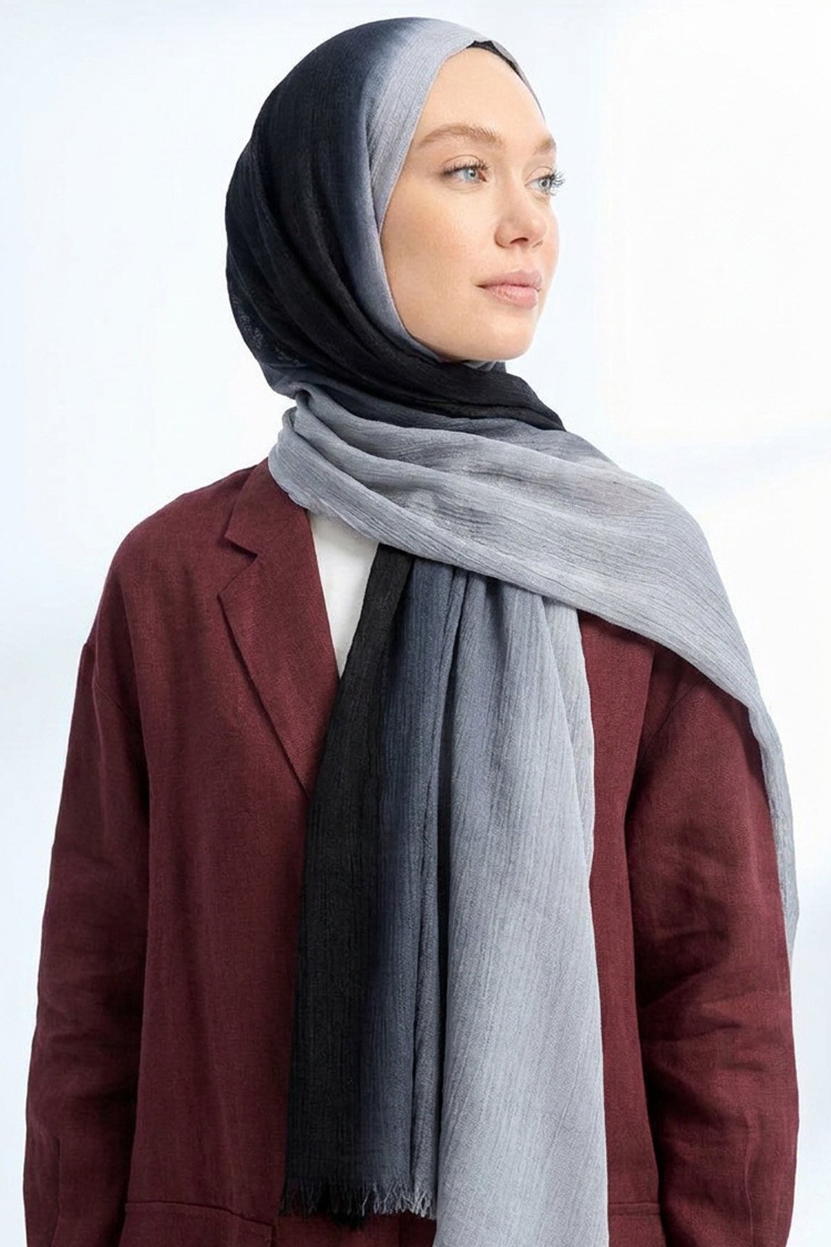  PURE COMFORT VİSKOZ ŞAL - SİYAH-GÜMÜŞ