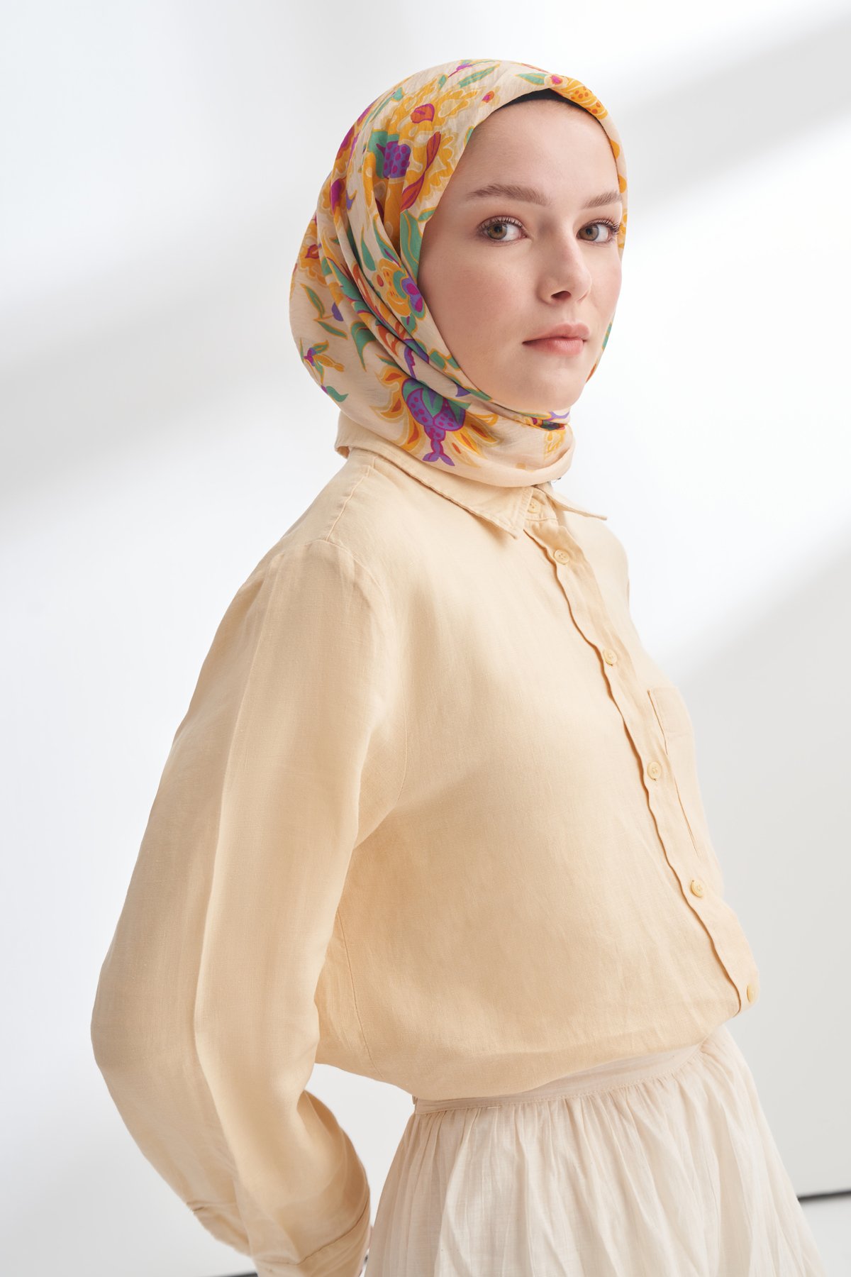 ANATOLIAN BLOOM DESEN THE TENCEL EDIT EŞARP - ÇAM YEŞİLİ