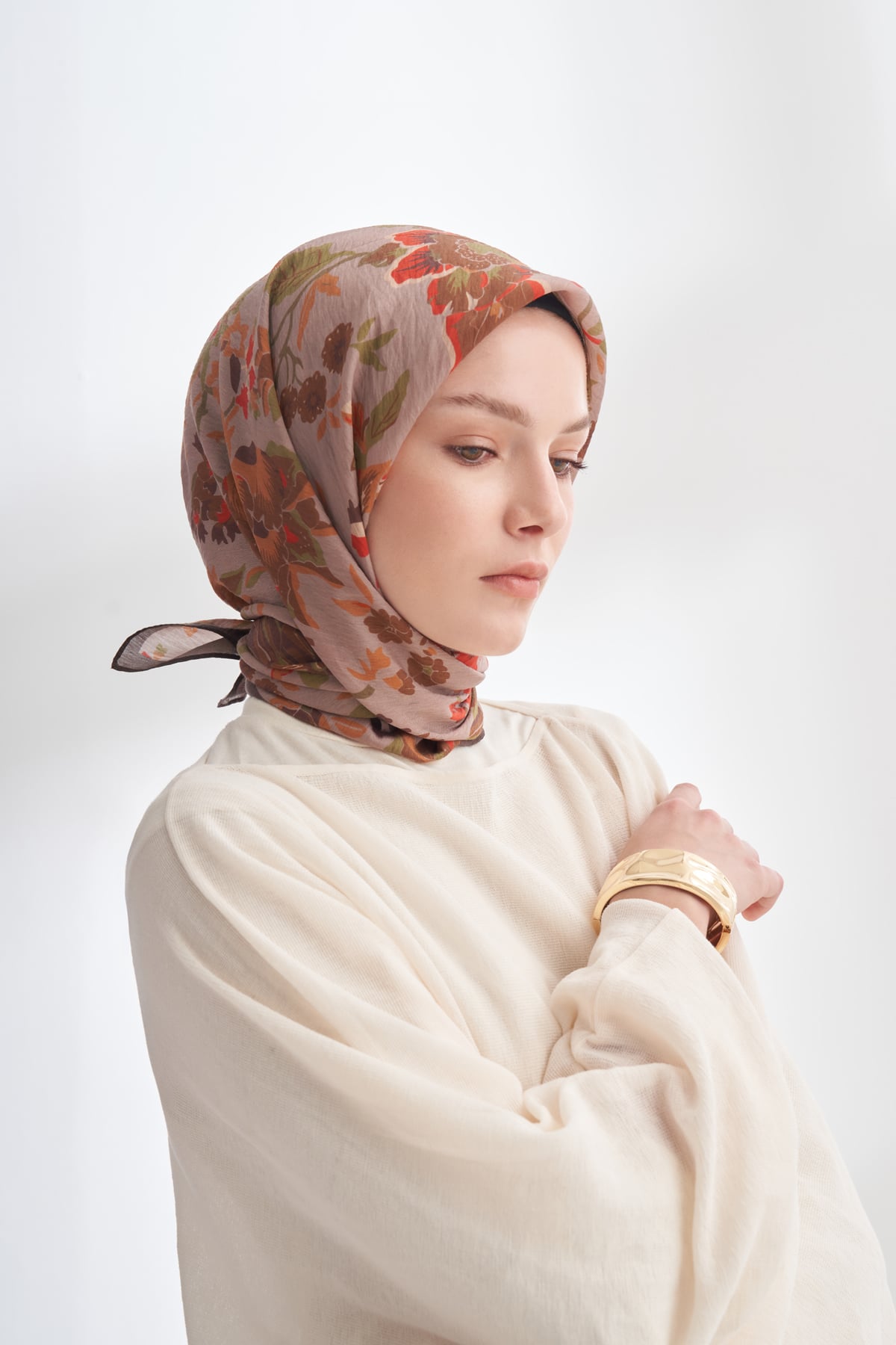 GARDEN MELODY DESEN THE TENCEL EDIT EŞARP - VİZON