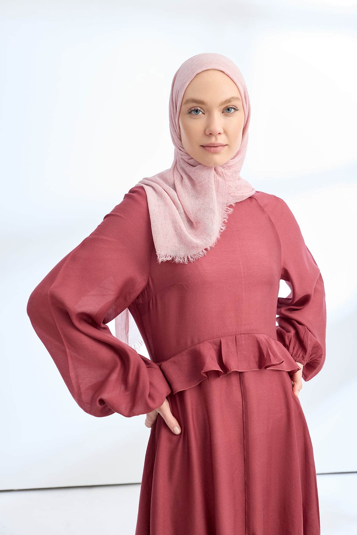 ORGANIC TOUCH VİSKOZ ŞAL - AÇIK PUDRA