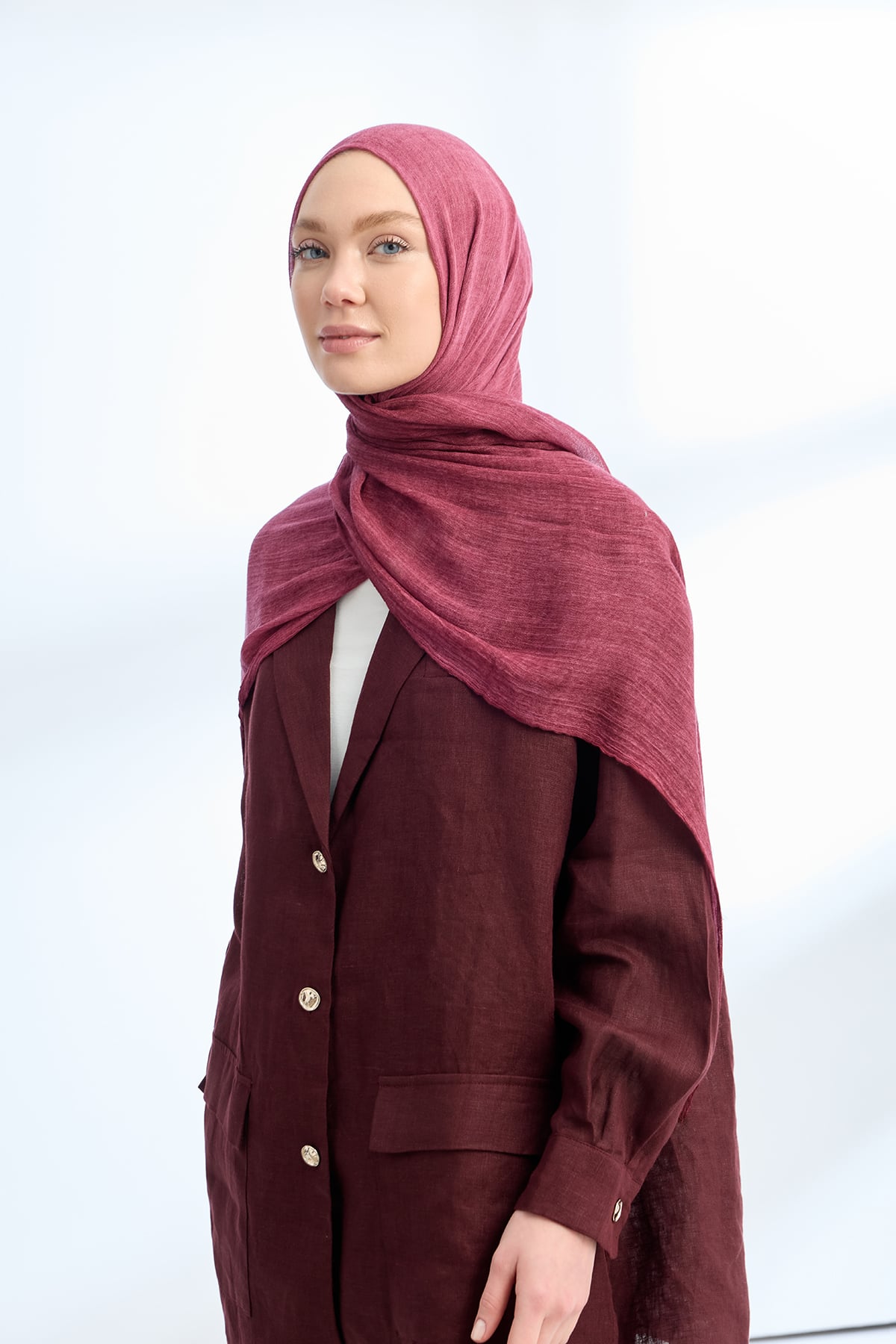 ORGANIC TOUCH VİSKOZ ŞAL - BORDO