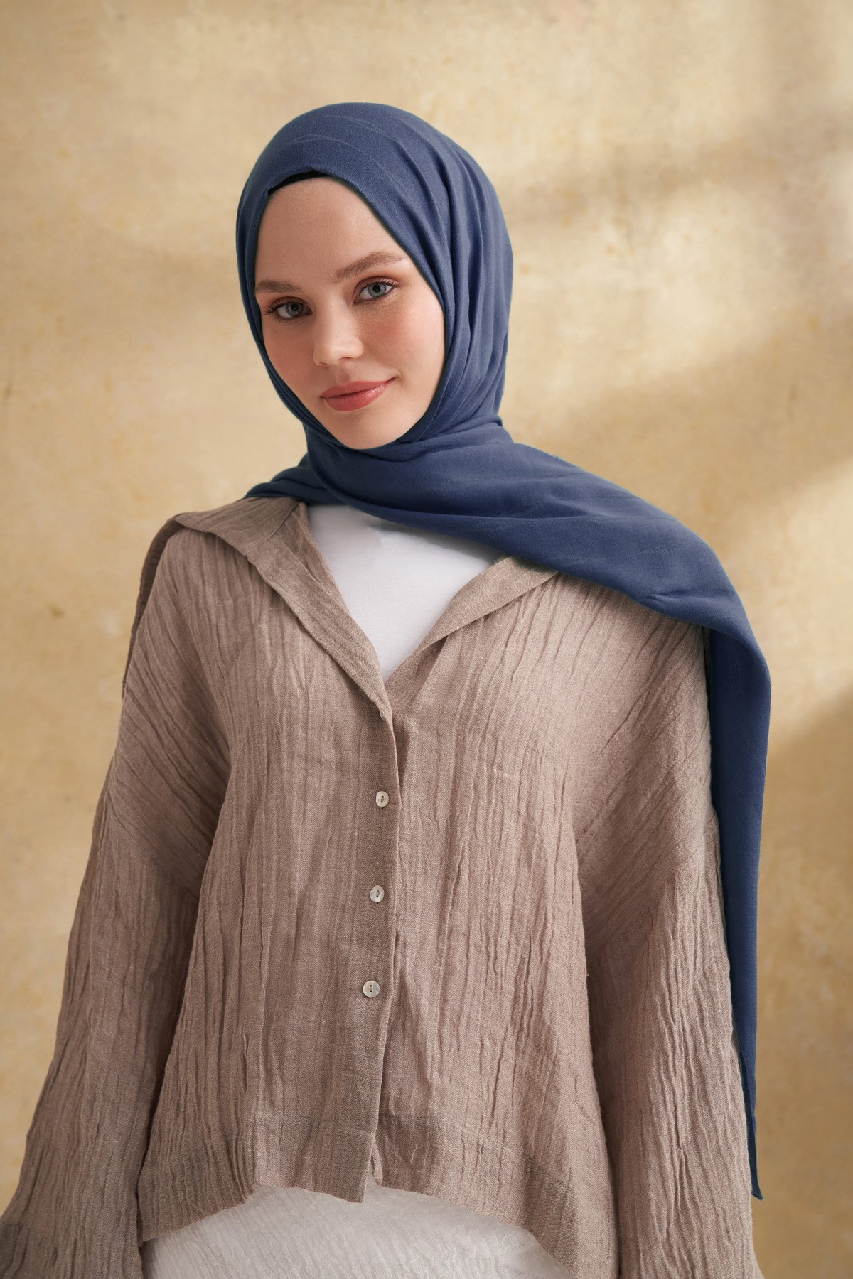 PAMUK MODAL ADEN DESEN ŞAL - LACİVERT